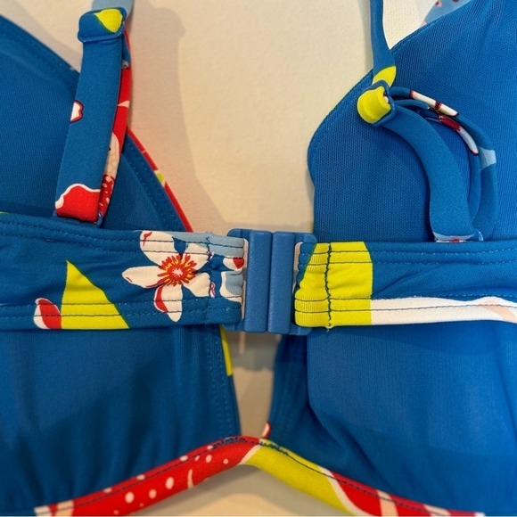ROXY She Just Shines Separate Underwired D-Cup Bikini Top - Floral/ Blue, Size M - Picture 8 of 13